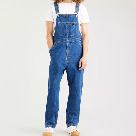 Levis Overalls Jumpsuit Jeans Womens M Adjustable Strap Casual Streetwear NWT - Picture 1 of 15